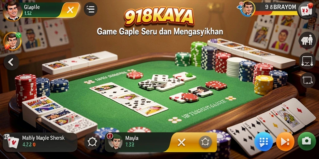 Screenshot gameplay Gaple yang menampilkan suasana seru dan interaksi pemain.