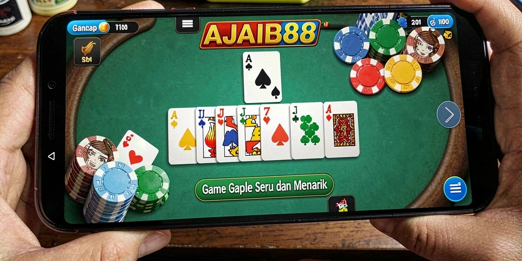 Screenshot gameplay AJAIB88 yang menampilkan serunya bermain Gaple.