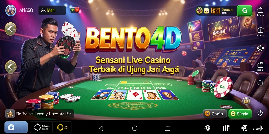 Tampilan mengesankan dari gameplay Live Casino BENTO4D yang interaktif.