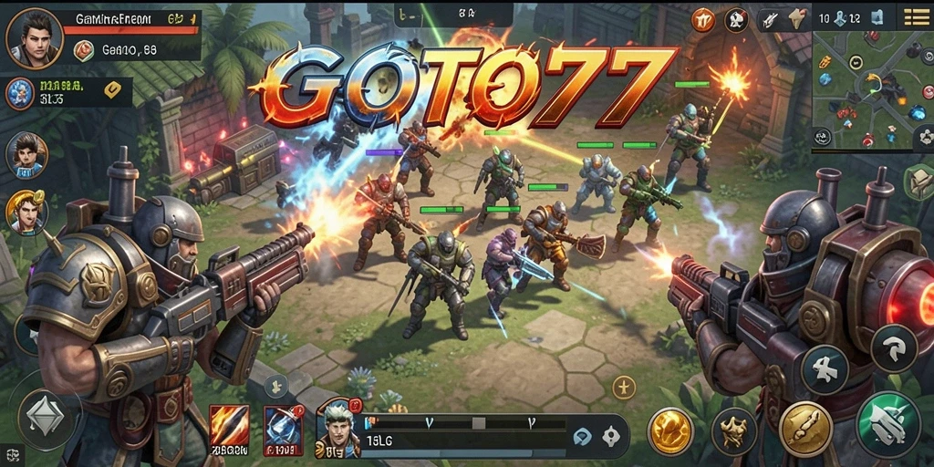 Screenshot gameplay GOTO77 menunjukkan strategi yang menantang dan mendalam.