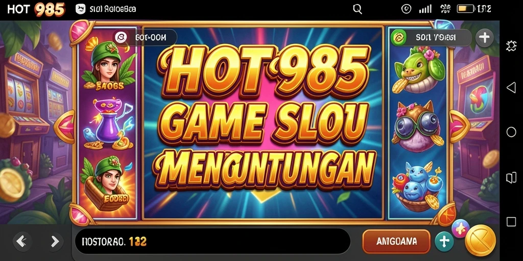 Tampilan gameplay HOT985 yang menarik dan penuh warna.