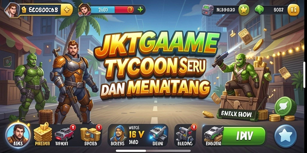 Tampilan gameplay JKTGAME dengan elemen Tycoon yang menarik.