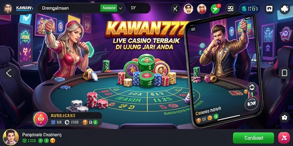 Tampilan emocionante gameplay Live Casino KAWAN777 dengan dealer langsung.