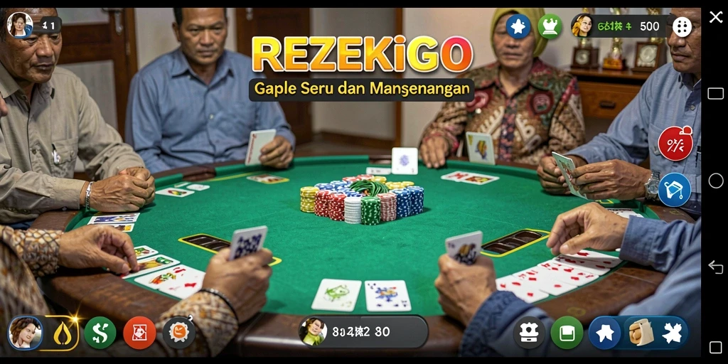 Screenshot tampilan gameplay Gaple REZEKIGO yang menarik dan interaktif.