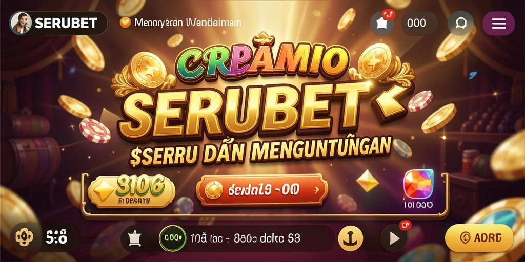 Gambaran tampilan menarik dari permainan slot SERUBET.
