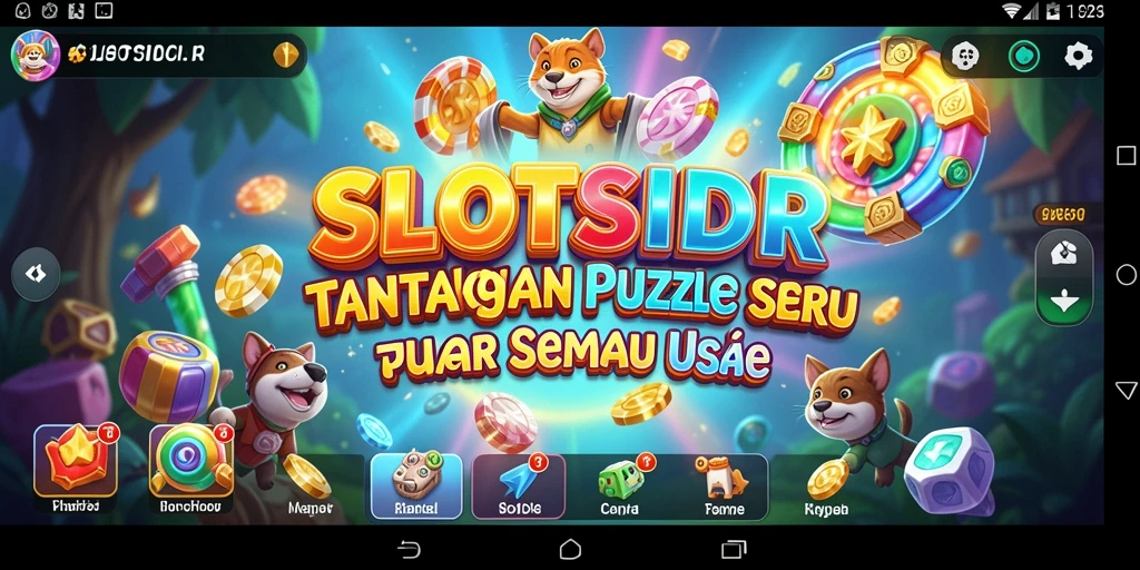 Screenshot SLOTSIDR menampilkan gameplay Puzzle yang seru dan penuh warna.