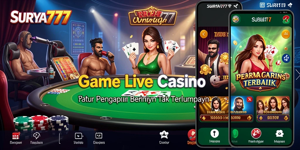 Tampilan gameplay Live Casino yang mendebarkan dan interaktif.