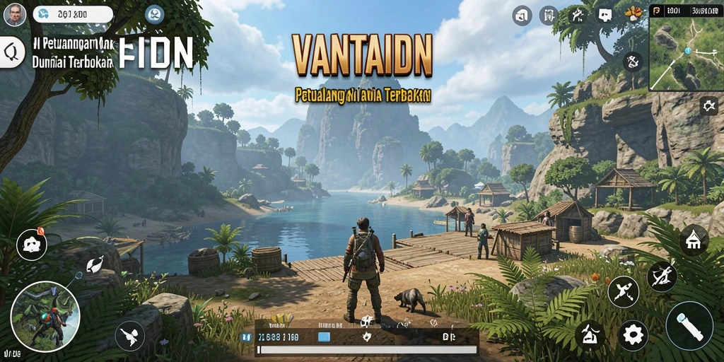 Screenshot gameplay VANTAIDN yang menunjukkan dunia terbuka yang luas dan menakjubkan.