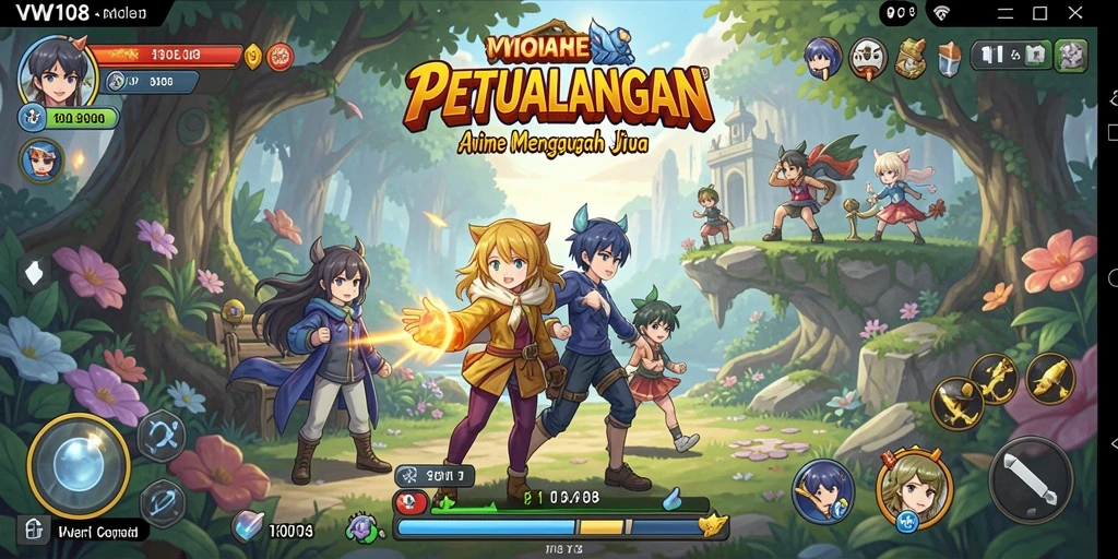 Tampilan gameplay menarik dari VW108 dengan karakter anime yang dinamis.